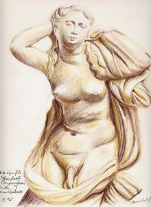 Etude d'aprs photo de l'hermaphrodite de la villa Tiburtinus