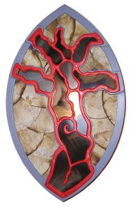 Mandorle  l'arbre rouge 4 (recto) - 2007 - filtres  caf, bois teint, radiographies
